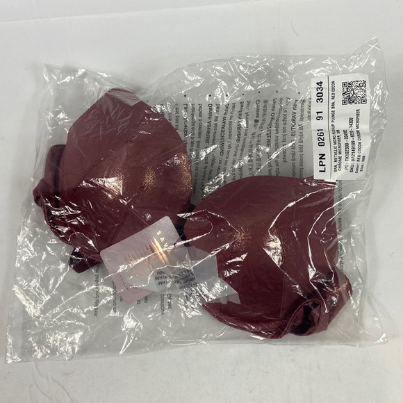 Savage X Fenty Core Microfiber Metallic Push-Up Bra in Red Cocoa Size 38B - NWT - Picture 3 of 7